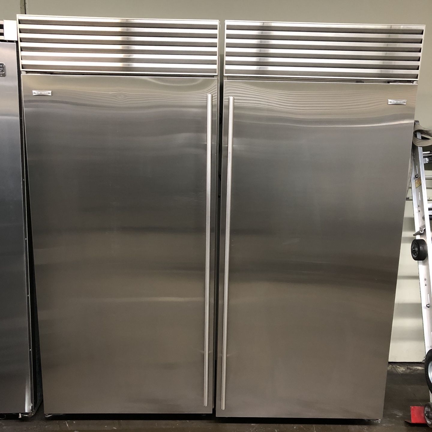 Sub Zero 72”Wide Built In Side By Side Stainless Steel Refrigerator Columns 
