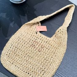 MIU MIU raffia handbag