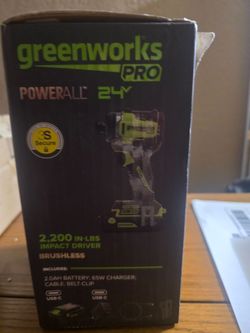 Greenworks Pro 24V Brushless Impact Driver Kit 2,200 In-Lbs Battery & Charger NEW