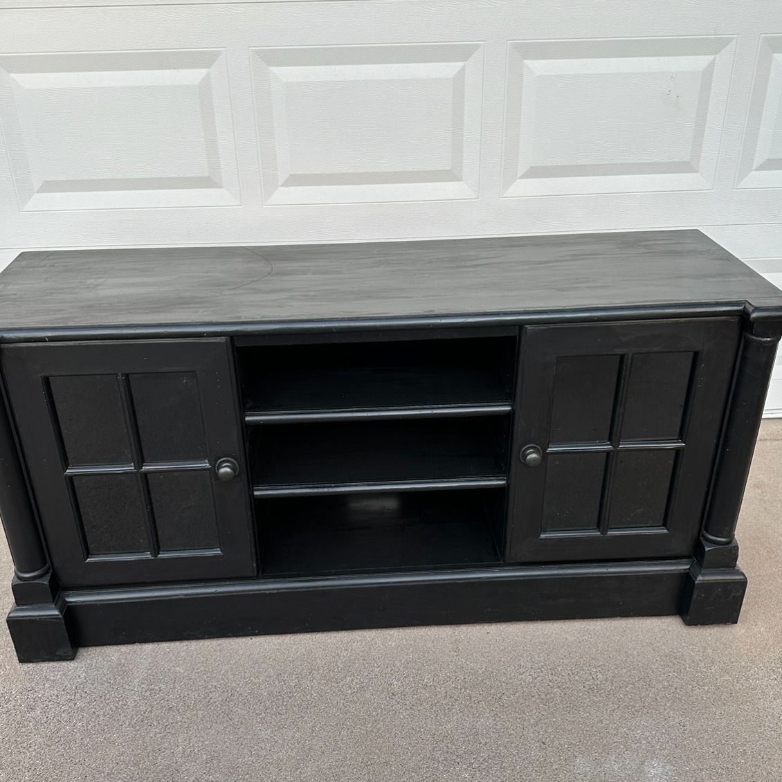 Entertainment Media Center or Credenza Table Matte Black