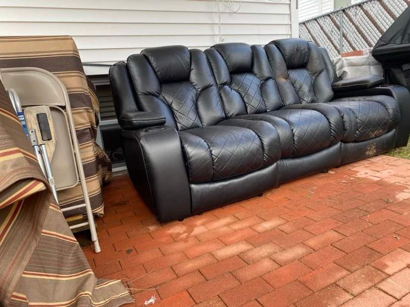 Leather Recliner Sofa With Lights