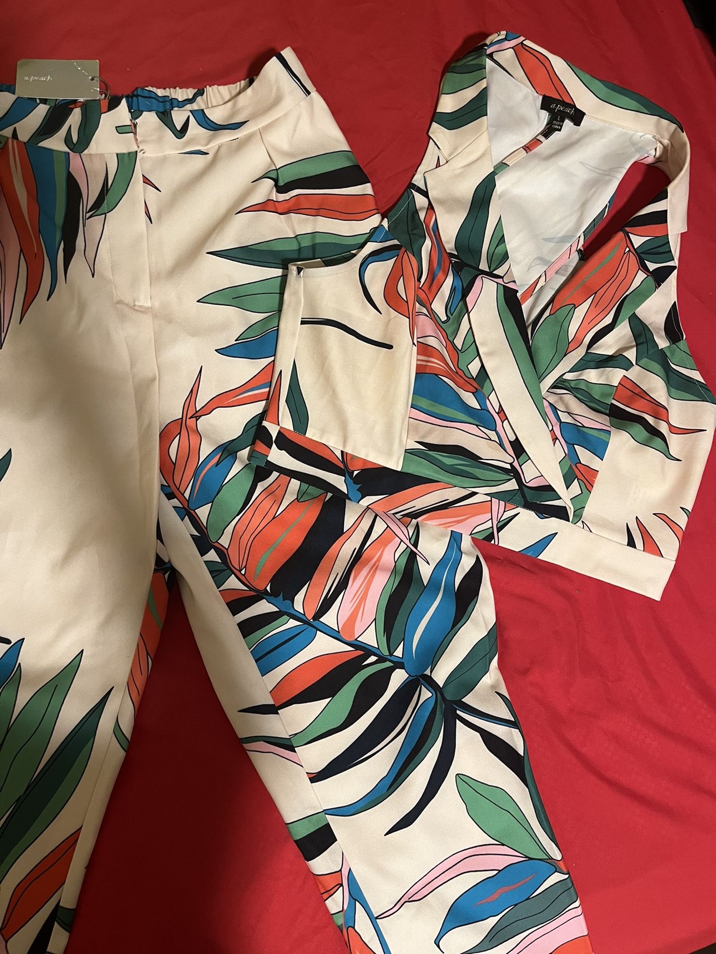 🌷Beautiful pants set / Bello traje de pantalón 2 piezas lindo estampado 