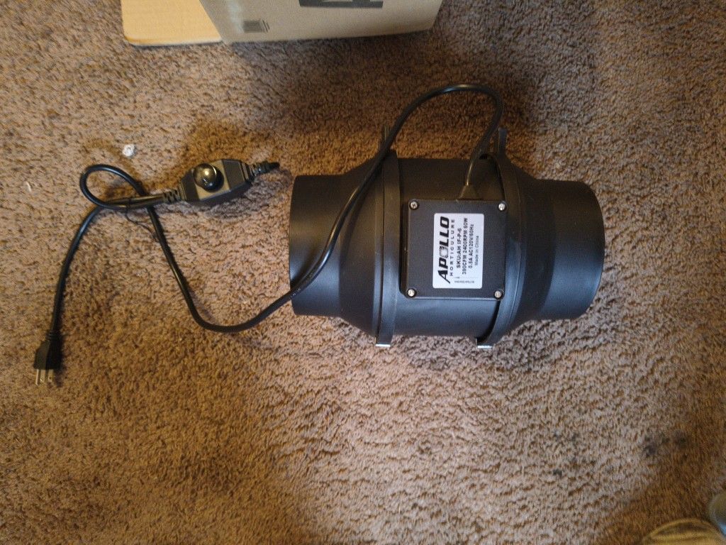 apollo 6" inline horticultural fan, with variable speed