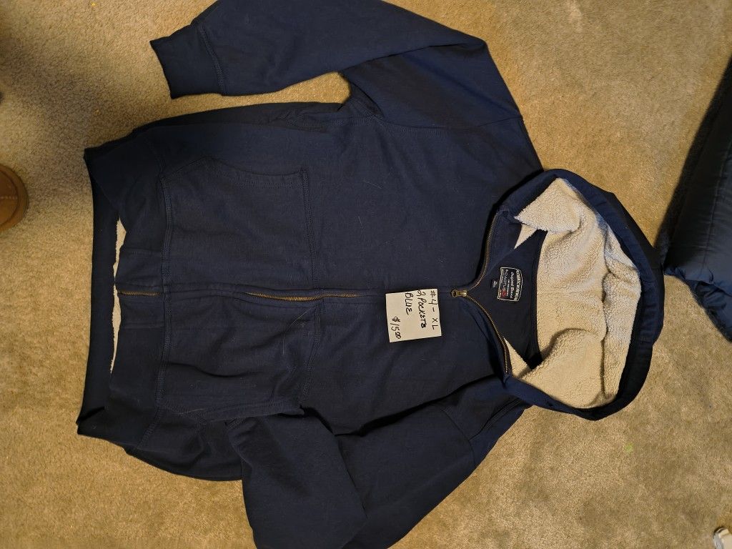 Mens Lined Hooded Zippered Sweatshirt #4