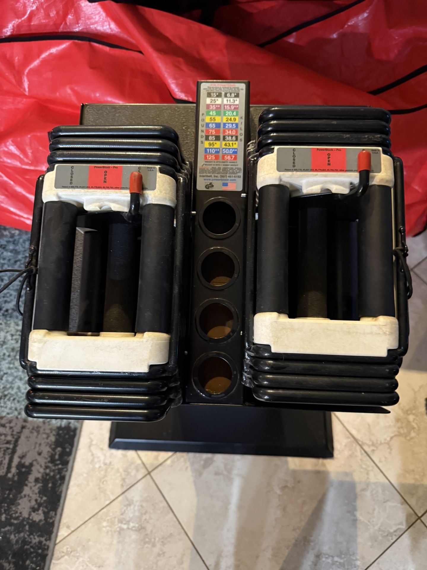 Weight Blocks Adjustable 5 To 50 Pounds Plus Stand