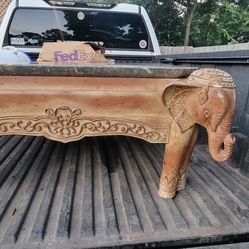 Boho Chic Elephant Coffee Table (Some Damage)