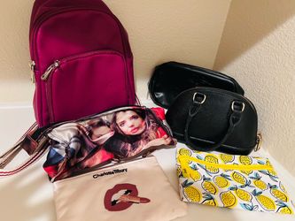 Mixed Bag Lot  (6) Backpack, Purse & Pouches