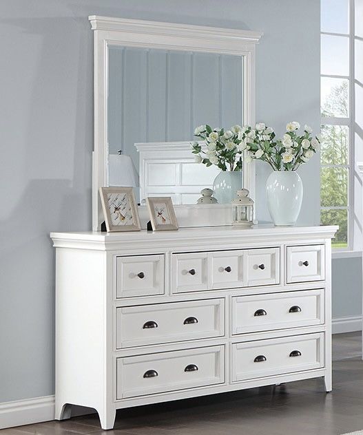 Brand New White Dresser With Mirror 