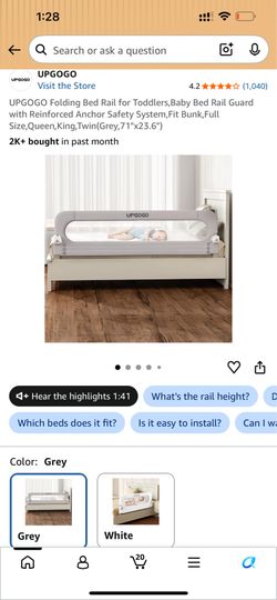 Folding bed rail for toldders baby