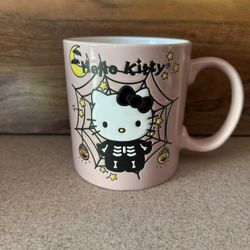 Hello Kitty Skeleton Pink Spider Web Mug