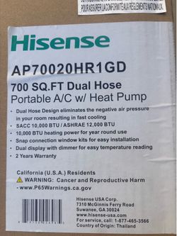 Portable A/C with Heat Pump, 700 sqft