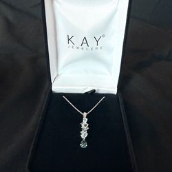Kay Jewelers Vibrant Shades Blue Topaz Necklace Sterling Silver