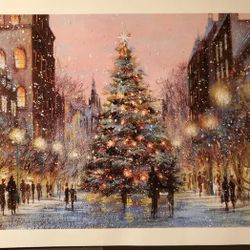 Vintage Holiday Christmas card postcard mailing note with envelope greeting postage texture 