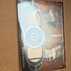 2019 Topps Tribute Dual Orange Relics Byron Buxton, Eddie Rosario /25