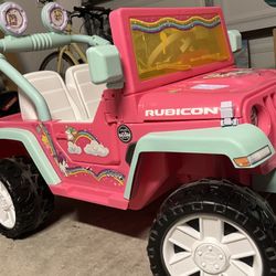 Pink & Mint Jeep Rubicon Power Wheels - 12 Volt - Fits 2 Kids!