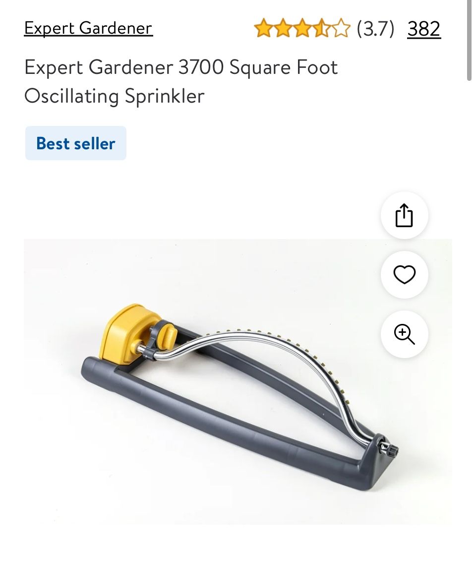 Expert Gardener 3700 Square Foot Oscillating Sprinkler