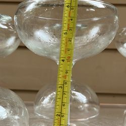 set/7 large vintage champagne cocktail coupe glasses. 12 ounce capacity.  p/u in East Ft Worth