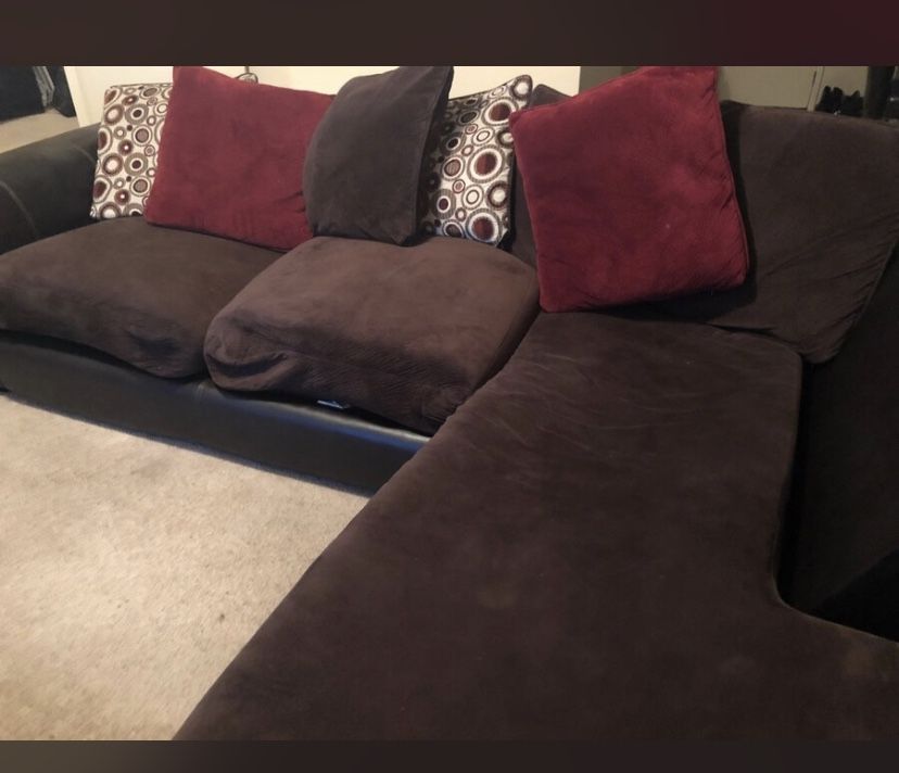 FREE ....USED Suede sectional couch