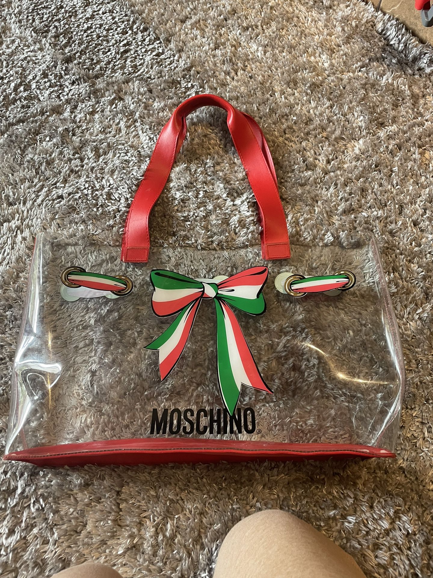 Vintage 1990s Moschino Italian Clear Tote Bag