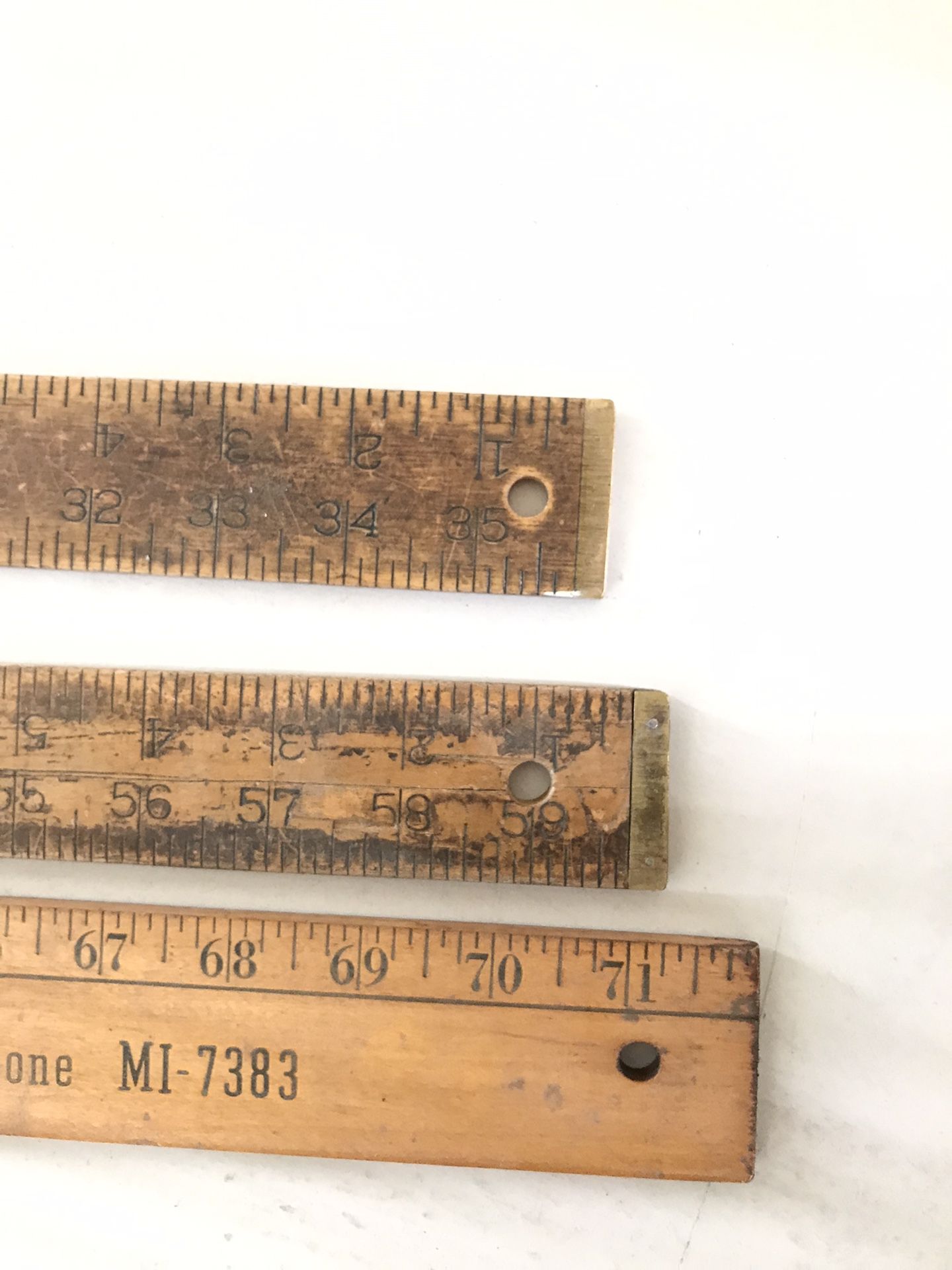 Vintage Wooden Rulers 3 Together