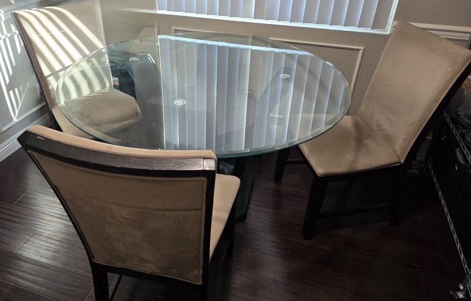Glass dining table