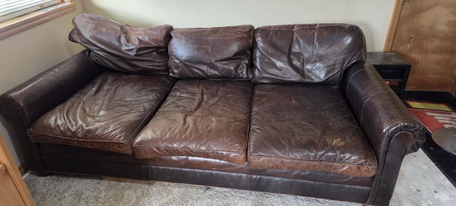 Genuine Leather Restoration Hardware Lancaster Sofa