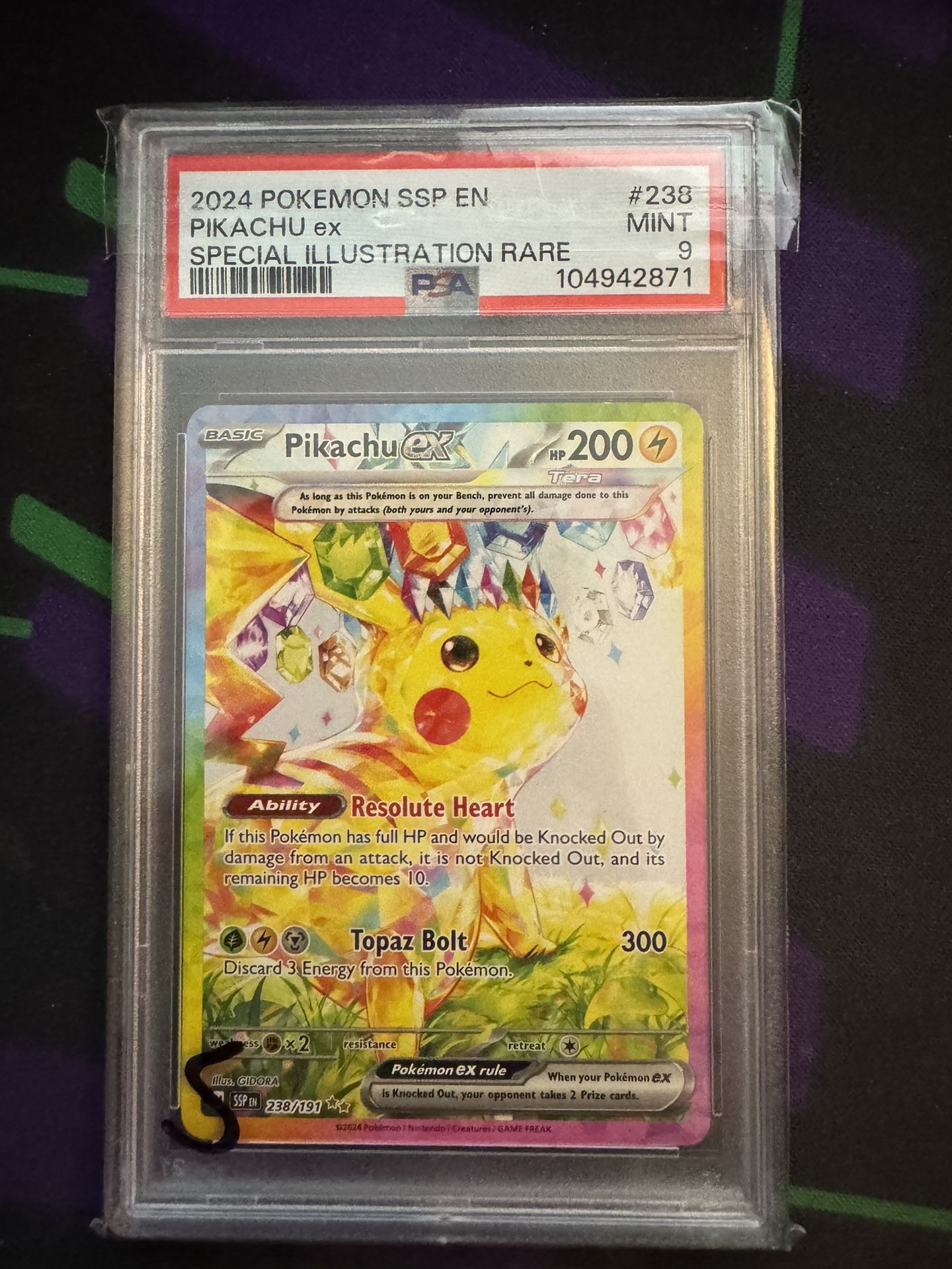 Pikachu EX 238 Surging Sparks PSA 9