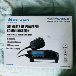 Brand New Midland MXT500 50W MicroMobile GMRS Two-Way Radio