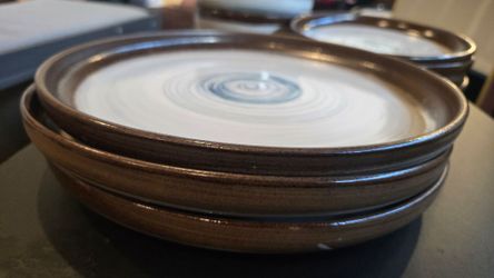 Handmade Stoneware Ceramic Plates Set