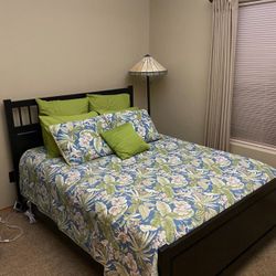 Hemnes IKEA Queen Black Bed Frame w/slats