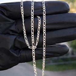20” 2.5mm .925 Italy Sterling Silver Figaro Chain Necklace