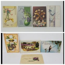 Lot of 8 Antique 1900 Easter Postcards