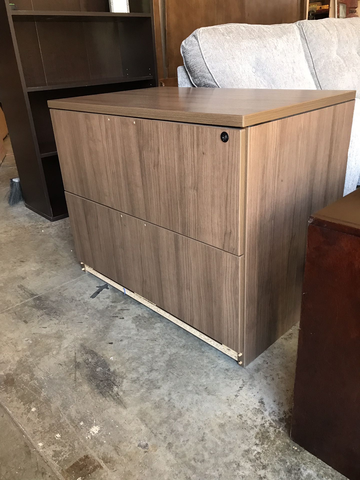 2 DRAWER WALNUT FILE CABINET -