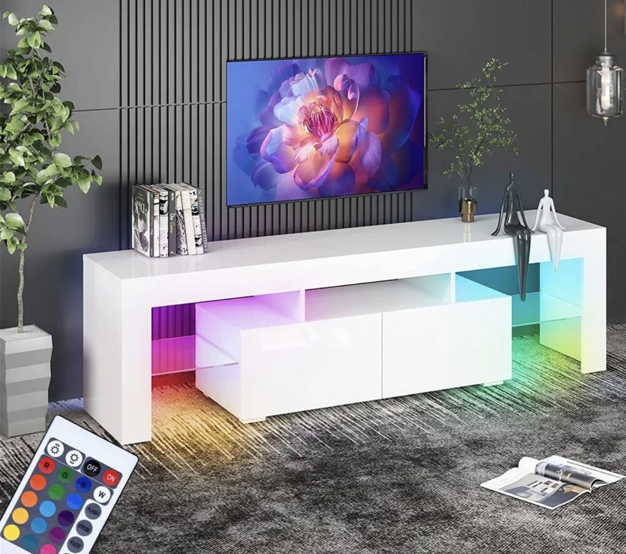 New White Tv Stand Led