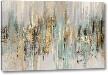 Dripping Gold I – Oversized Canvas Wall Art (60x40) – Modern & Striking