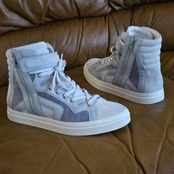 Men's Pierre Hardy Suede & Leather Multicolor Hightop Sneakers Size 8 US