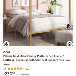 Gently Used Queen Canopy bed Frame