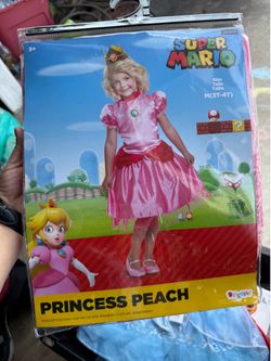 Super Mario Princess Peach Toddler Costume Size M (3T-4T)