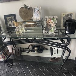 Glass Top Console Table With End Table 