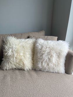 Real Fur Throw Pillows (set of 2)