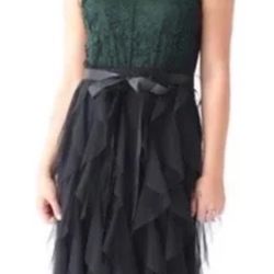 Semi-Formal Black And Green Sequin Dress