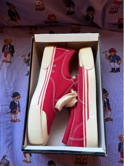 Vintage Polo Ralph Lauren Canvas Shoes Size 9.5 Red