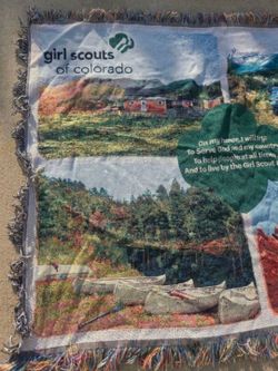 Girl Scouts of Colorado Woven Tapestry Throw Blanket