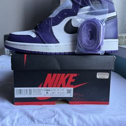 Jordan Air Jordan 1 Retro High OG Court Purple 2.0 2020 High Top Sneakers size 6