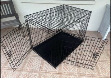 Large pet crate 42” long 28” wide 30” tall dog cage kennel double door
