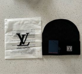 Black & Charcoal Monogram Beanie - Brand New with Tags