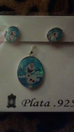 925 silver pendant and earrings