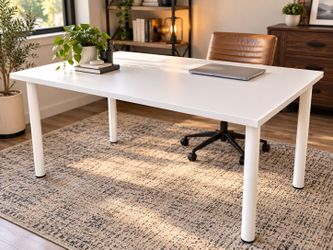 Modern White Office Desk – Computer Desk / Work Table