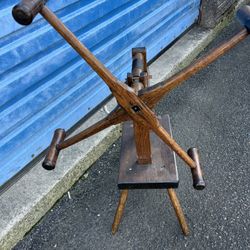 Wooden Wool Winder Working Gears Penna. Estate Late 18th century/early 19th cent