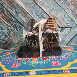 Rae Dunn Black bathroom Halloween Jar And Lid Set